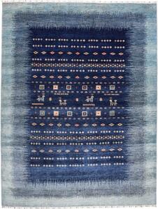 Tappeto Gabbeh Nova Figurativo Blu Scuro Celeste 271x352 Cm