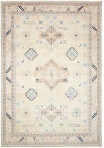 Tappeto Kazak Geometrico Avorio Blu 301x436 Cm