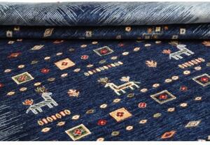Tappeto Gabbeh Nova Figurativo Blu Scuro Azzurro 206x294 Cm
