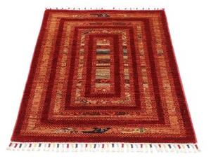 Tappeto Gabbeh Nova Geometrico Rosso Arancione 81x116 Cm