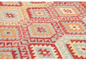 Tappeto Kilim Geometrico Rosso Beige 263x335 Cm