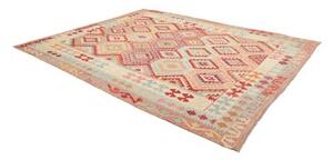 Tappeto Kilim Geometrico Rosso Beige 263x335 Cm