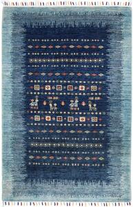 Tappeto Gabbeh Nova Figurativo Blu Scuro Azzurro 100x149 Cm