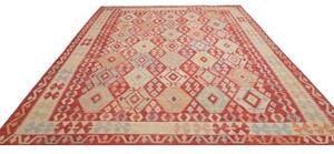 Tappeto Kilim Geometrico Rosso Mattone Beige 258x330 Cm