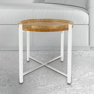 Tavolino Tavolino rotondo Tavolino ø46xH45cm Sioux metallo bianco puro