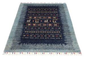 Tappeto Gabbeh Nova Figurativo Blu Scuro Azzurro 100x149 Cm
