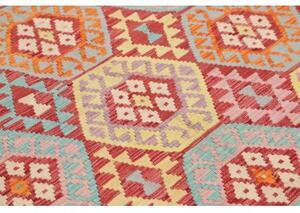 Tappeto Kilim Geometrico Rosso Avorio 175x233 Cm