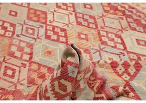 Tappeto Kilim Geometrico Rosso Mattone Beige 258x330 Cm