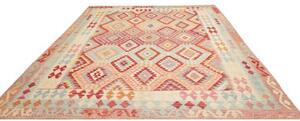 Tappeto Kilim Geometrico Rosso Beige 263x335 Cm