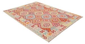 Tappeto Kilim Geometrico Rosso Avorio 175x233 Cm