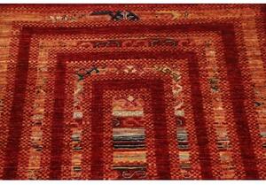 Tappeto Gabbeh Nova Geometrico Rosso Arancione 81x116 Cm