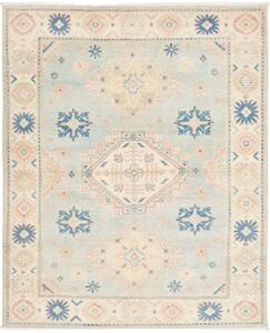 Tappeto Kazak Stilizzato Celeste Beige 151x185 Cm