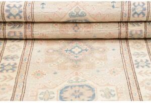 Tappeto Kazak Stilizzato Avorio Azzurro 80x197 Cm
