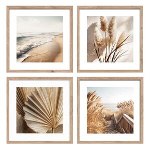 Set di dipinti stampati con cornice inclusa 4 pz 30x30 cm Boho Dreams – Styler