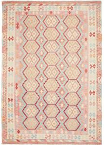 Tappeto Kilim Geometrico Rosa Avorio 203x295 Cm