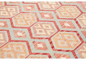 Tappeto Kilim Geometrico Rosa Avorio 203x295 Cm
