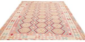 Tappeto Kilim Geometrico Rosa Avorio 203x295 Cm