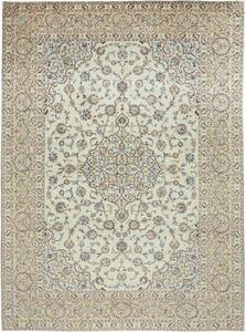 Tappeto Kashan Medaglione Floreale Avorio Azzurro 300x410 Cm
