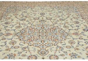 Tappeto Kashan Medaglione Floreale Avorio Azzurro 300x410 Cm