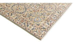 Tappeto Kashan Medaglione Floreale Avorio Azzurro 300x410 Cm