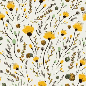 Carta da parati con fiori gialli interessanti in Digitale - 75x1000