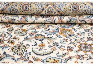 Tappeto Kashan Floreale Avorio Blu 235x342 Cm