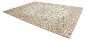 Tappeto Kashan Medaglione Floreale Avorio Azzurro 300x410 Cm