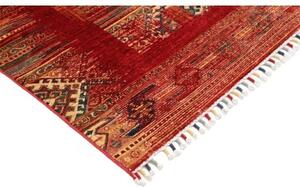 Tappeto Gabbeh Nova Geometrico Rosso Scuro Beige 100x150 Cm
