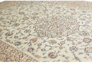 Tappeto Kashan Medaglione Floreale Avorio Azzurro 300x410 Cm