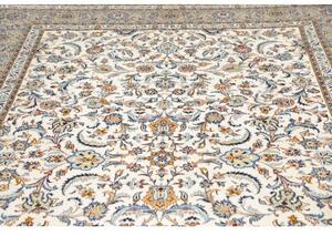Tappeto Kashan Floreale Avorio Blu 235x342 Cm