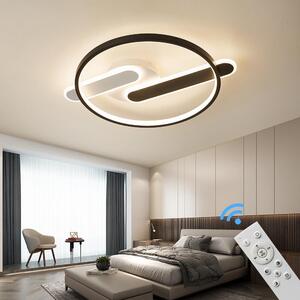 Plafoniera LED Plafoniera SX8778WB con telecomando Colore luce/luminosità regolabile dimmerabile Struttura in metallo laccato bianco e nero Plafoniera LED per camera da letto