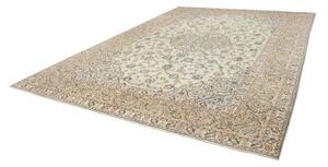 Tappeto Kashan Medaglione Floreale Avorio Azzurro 300x410 Cm