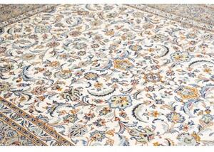 Tappeto Kashan Floreale Avorio Blu 235x342 Cm