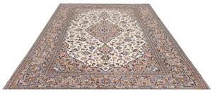 Tappeto Kashan Medaglione Floreale Avorio Blu 202x288 Cm