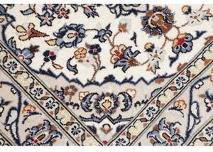 Tappeto Kashan Fine Medaglione Floreale Avorio Blu 100x150 Cm
