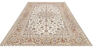 Tappeto Kashan Medaglione Floreale Avorio Blu Scuro 194x298 Cm