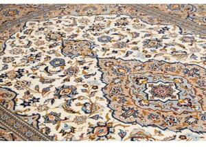 Tappeto Kashan Medaglione Floreale Avorio Blu 202x288 Cm