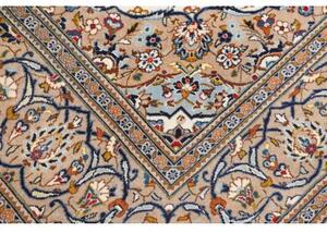 Tappeto Kashan Medaglione Floreale Avorio Blu 202x288 Cm