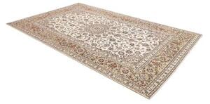 Tappeto Kashan Medaglione Floreale Avorio Blu Scuro 194x298 Cm