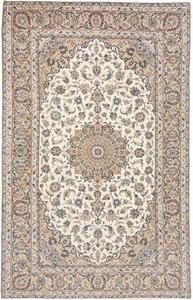 Tappeto Kashan Medaglione Floreale Avorio Blu 198x310 Cm
