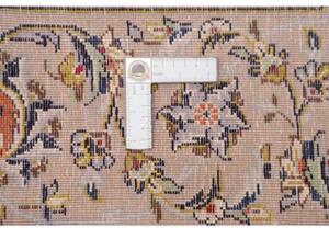 Tappeto Kashan Medaglione Floreale Avorio Blu Scuro 194x298 Cm
