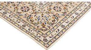 Tappeto Kashan Medaglione Floreale Avorio Blu Scuro 194x298 Cm