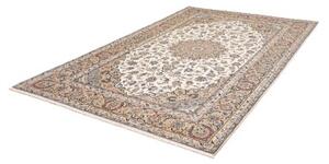 Tappeto Kashan Medaglione Floreale Avorio Blu 198x310 Cm