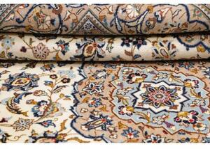 Tappeto Kashan Medaglione Floreale Avorio Blu 202x288 Cm