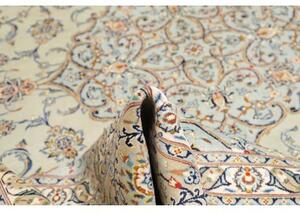 Tappeto Kashan Medaglione Floreale Avorio Azzurro 300x410 Cm