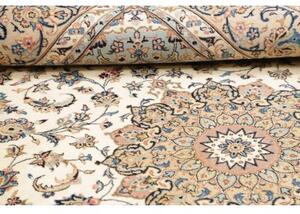 Tappeto Kashan Medaglione Floreale Avorio Blu 198x310 Cm
