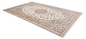 Tappeto Kashan Medaglione Floreale Avorio Blu 198x310 Cm