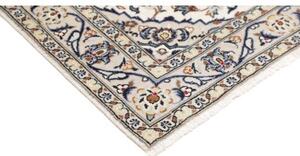 Tappeto Kashan Fine Medaglione Floreale Avorio Blu 100x150 Cm