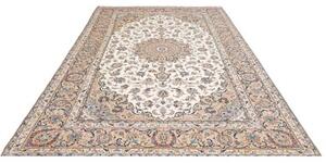 Tappeto Kashan Medaglione Floreale Avorio Blu 198x310 Cm