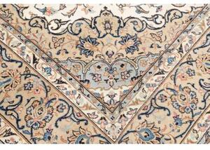 Tappeto Kashan Medaglione Floreale Avorio Blu 198x310 Cm